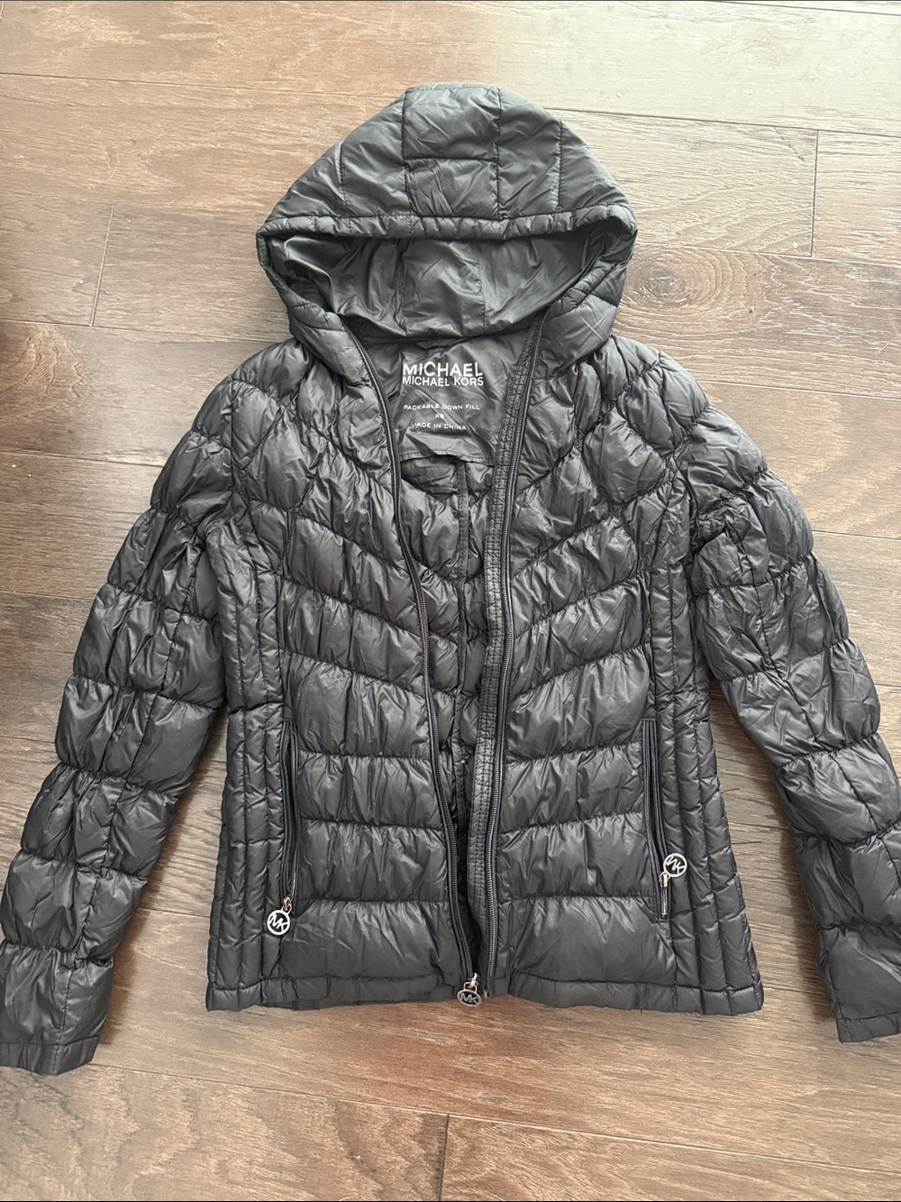 Michael Kors Women’s Packable Hooded Down Puffer Jacket Black Size XS